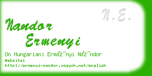 nandor ermenyi business card